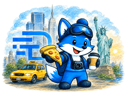 Scout the fox representing New York